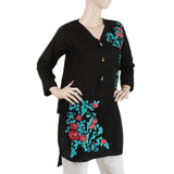 Women's Embroidered Kurti - Black, Women, Ready Kurtis, Chase Value, Chase Value