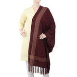 Women's Velvet Shawl - Maroon, Women, Shawls And Scarves, Chase Value, Chase Value
