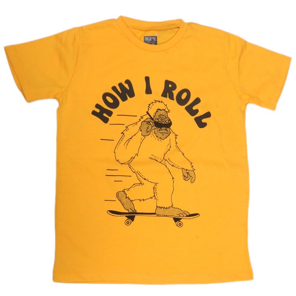 Boys Print T-Shirt - Yellow, Kids, Boys T-Shirts, Chase Value, Chase Value