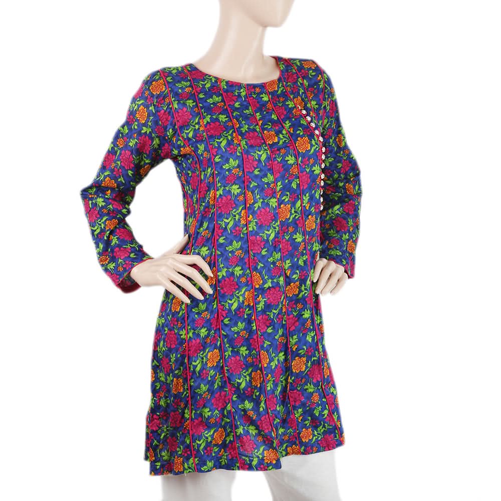 Women Printed Kurti -A - Royal Blue, Women, Ready Kurtis, Chase Value, Chase Value