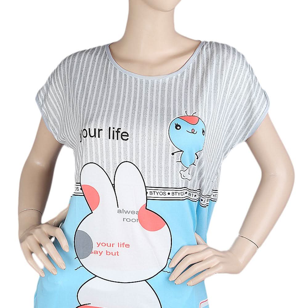 Women's Night Top - Grey Blue, Women, T-Shirts And Tops, Chase Value, Chase Value