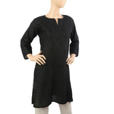 Women's Basic Plain Kurti -Black, Women Ready Kurtis, Chase Value, Chase Value