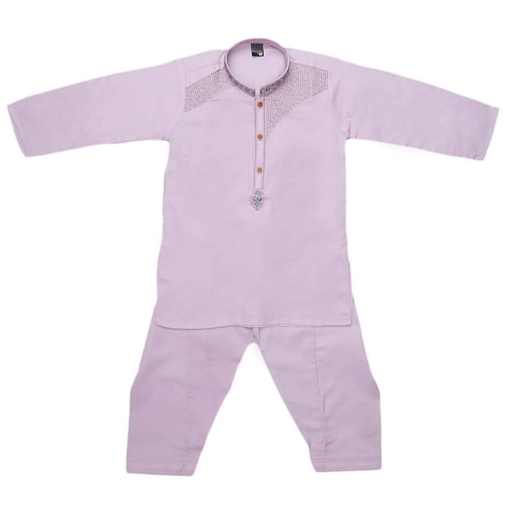 Boys Embroidered Kurta Shalwar Suit - Purple, Kids, Boys Shalwar Kameez, Chase Value, Chase Value