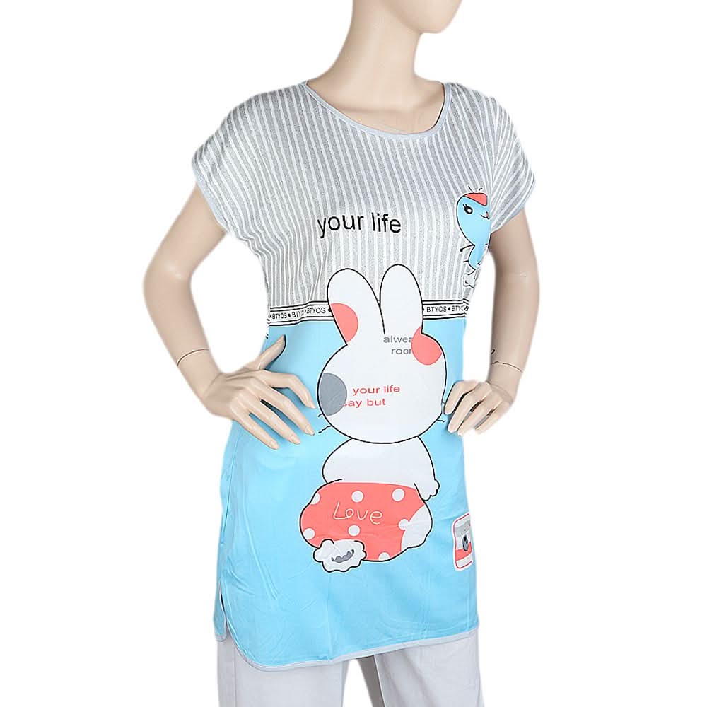 Women's Night Top - Grey Blue, Women, T-Shirts And Tops, Chase Value, Chase Value