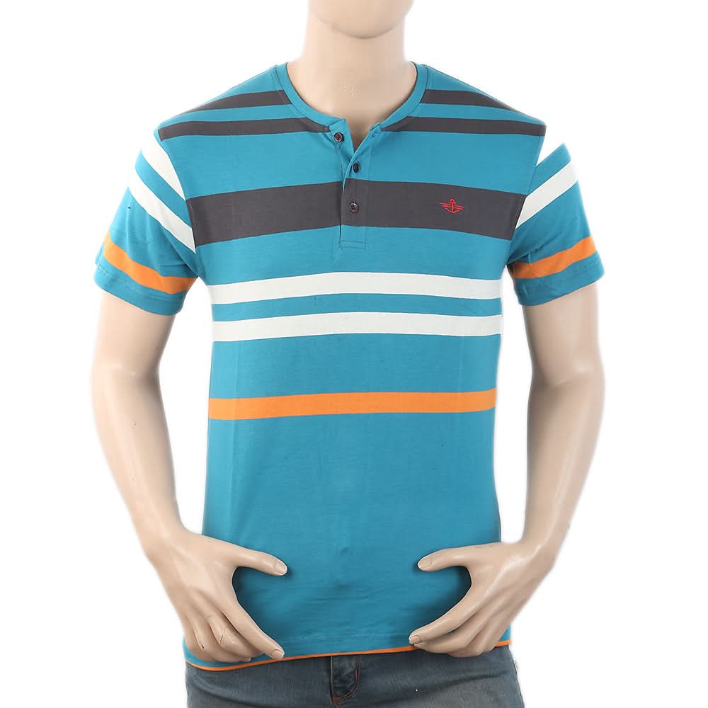 Men's Half Sleeves Placket T-Shirt - Sea Green, Men, T-Shirts And Polos, Chase Value, Chase Value