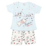 Newborn Girls Half Sleeves Suit - Cyan, Kids, Newborn Girls Sets And Suits, Chase Value, Chase Value
