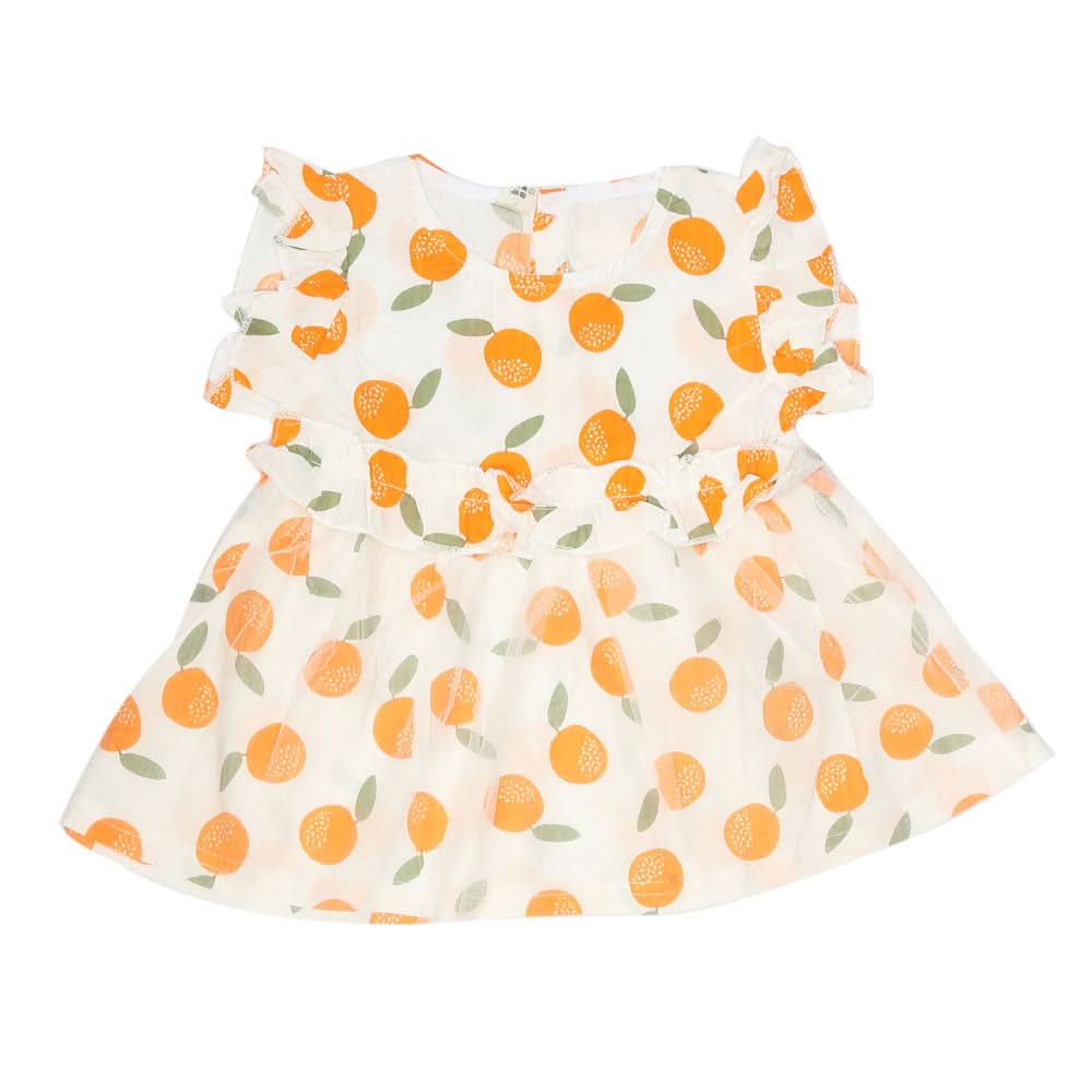 Newborn Baby Frock - Orange, Kids, NB Girls Frocks, Chase Value, Chase Value