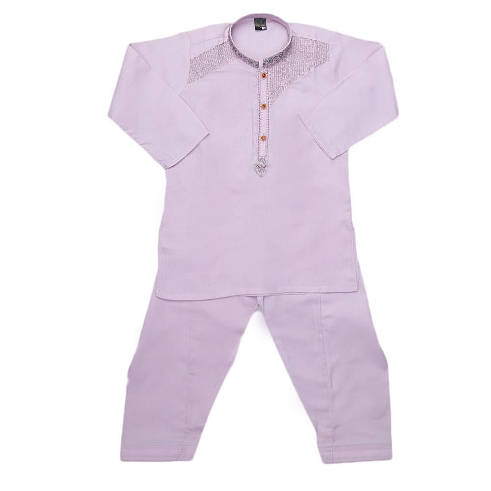 Boys Embroidered Kurta Shalwar Suit - Purple, Kids, Boys Shalwar Kameez, Chase Value, Chase Value