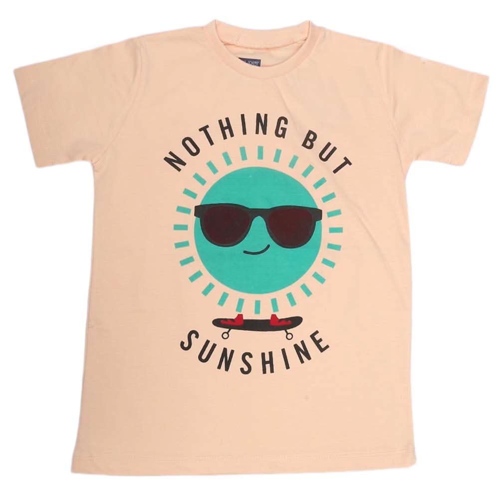 Boys Print T-Shirt - Peach, Kids, Boys T-Shirts, Chase Value, Chase Value