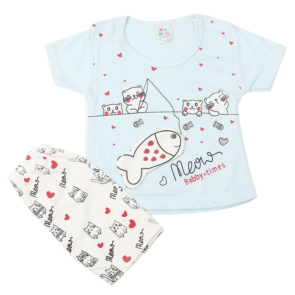 Newborn Girls Half Sleeves Suit - Cyan, Kids, Newborn Girls Sets And Suits, Chase Value, Chase Value