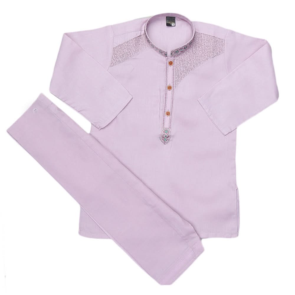 Boys Embroidered Kurta Shalwar Suit - Purple, Kids, Boys Shalwar Kameez, Chase Value, Chase Value