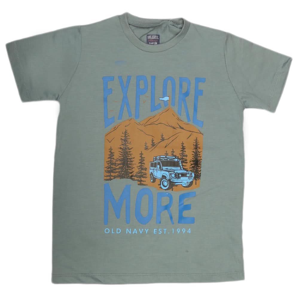Boys Print T-Shirt - Steel Blue, Kids, Boys T-Shirts, Chase Value, Chase Value