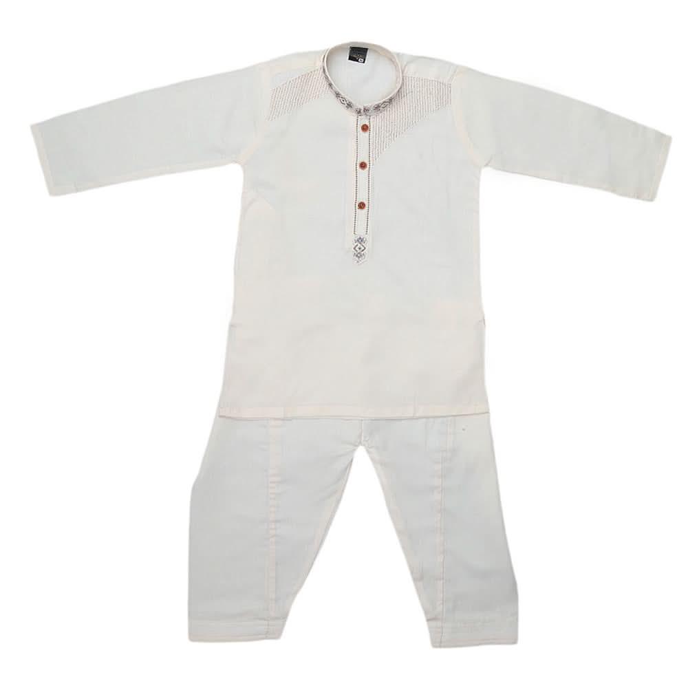 Boys Embroidered Kurta Shalwar Suit - Fawn, Kids, Boys Shalwar Kameez, Chase Value, Chase Value