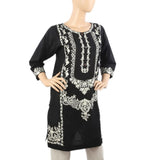 Women's Embroidered Kurti - Black, Women Ready Kurtis, Chase Value, Chase Value