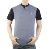 Men's Half Sleeves Placket T-Shirt - Navy Blue, Men, T-Shirts And Polos, Chase Value, Chase Value