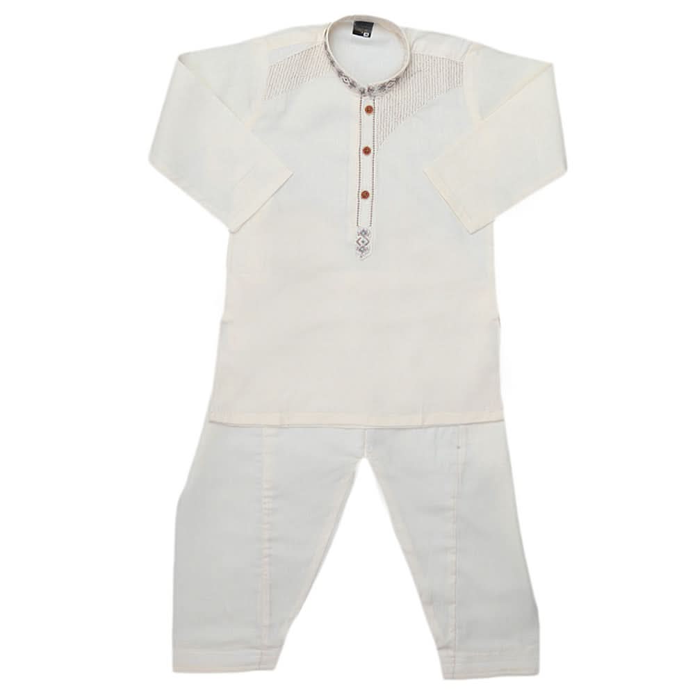 Boys Embroidered Kurta Shalwar Suit - Fawn, Kids, Boys Shalwar Kameez, Chase Value, Chase Value