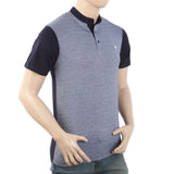 Men's Half Sleeves Placket T-Shirt - Navy Blue, Men, T-Shirts And Polos, Chase Value, Chase Value