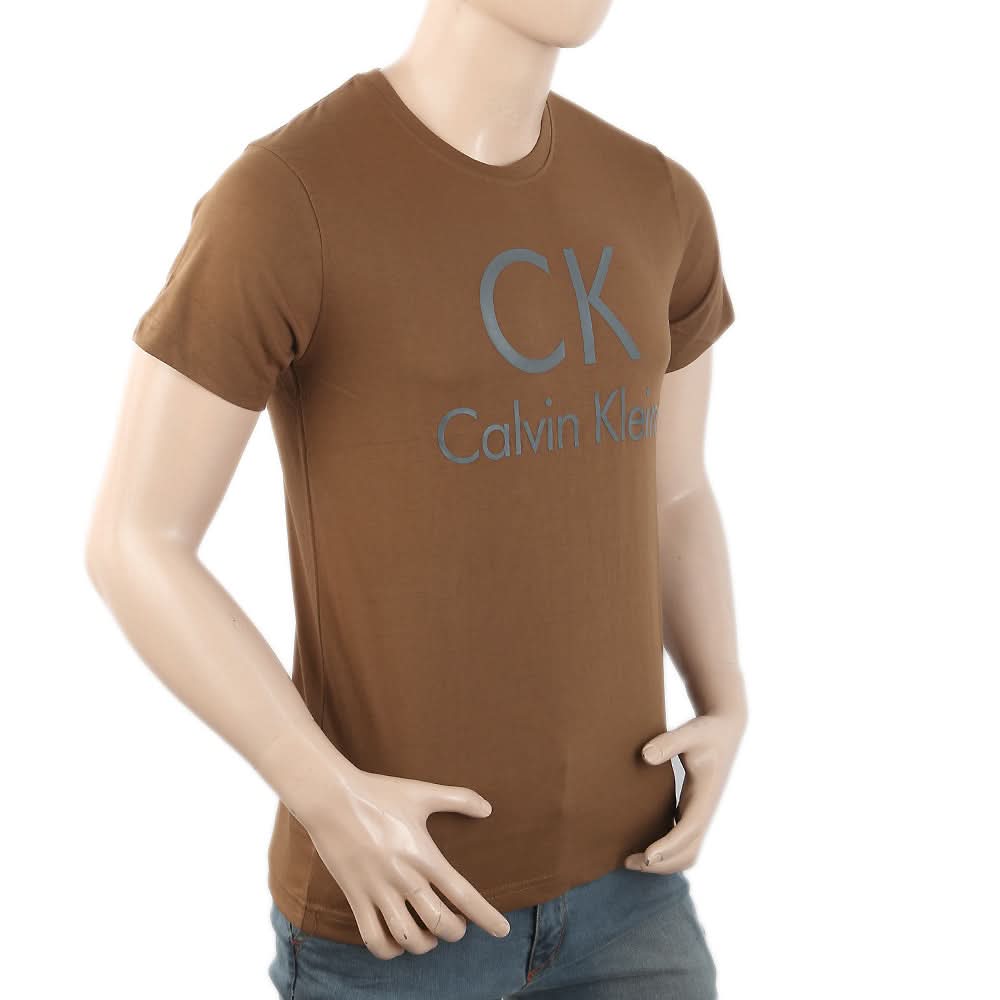 Men's Round Neck Half Sleeves T-Shirt - Brown, Men, T-Shirts And Polos, Chase Value, Chase Value
