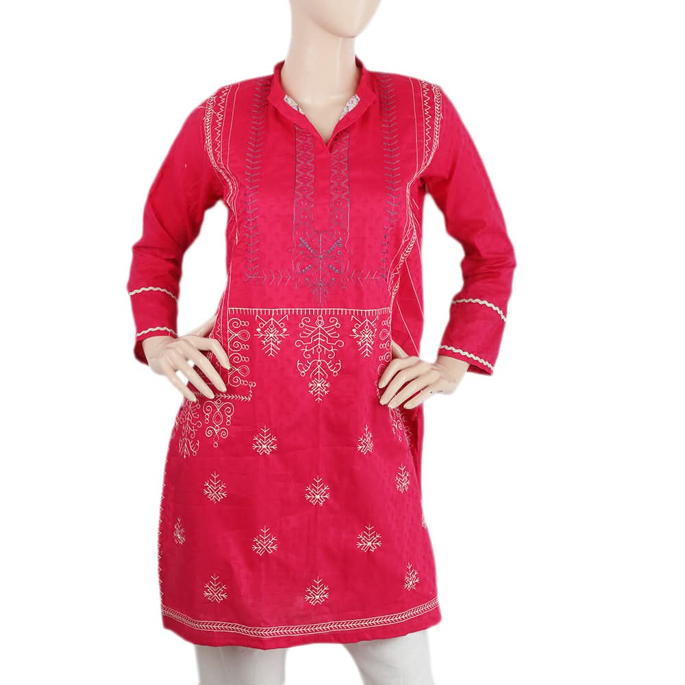 Women's Embroidered Kurti - Pink, Women, Ready Kurtis, Chase Value, Chase Value