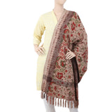 Women's Printed & Velvet Shawl - Beige, Women, Shawls And Scarves, Chase Value, Chase Value