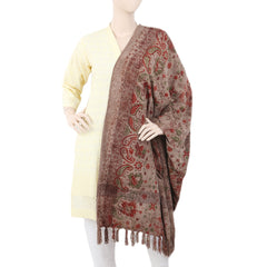 Women's Printed & Velvet Shawl - Brown, Women, Shawls And Scarves, Chase Value, Chase Value