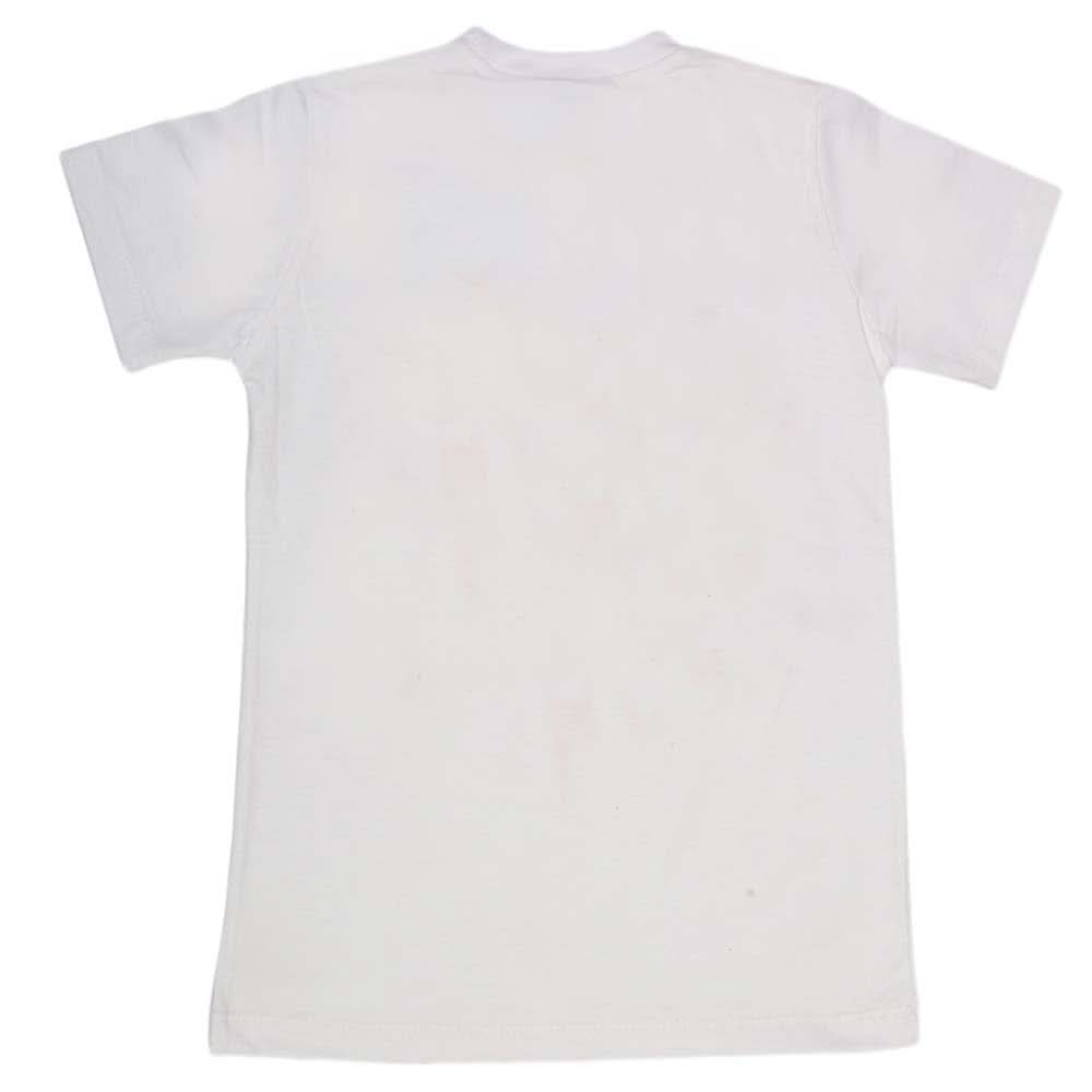 Boys Print T-Shirt - White, Kids, Boys T-Shirts, Chase Value, Chase Value