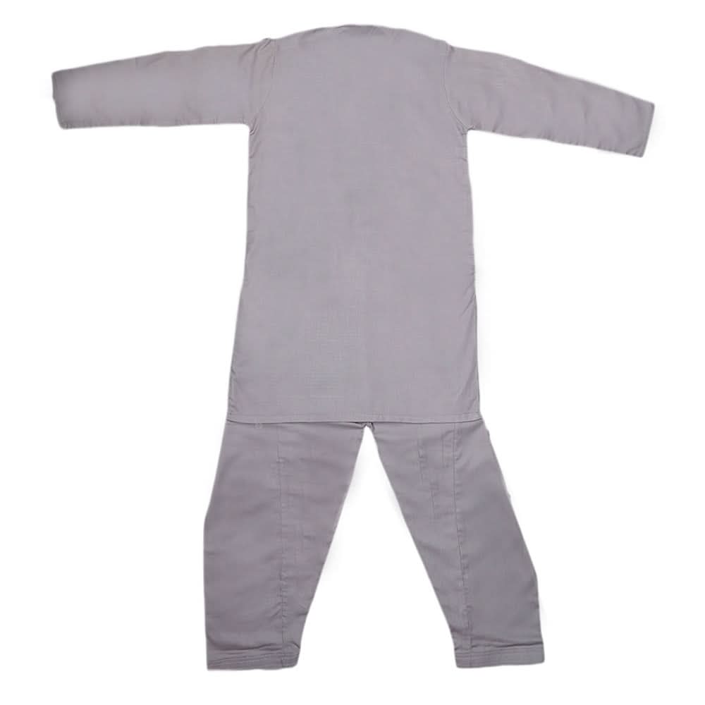 Boys Embroidered Kurta Shalwar Suit - Grey, Kids, Boys Shalwar Kameez, Chase Value, Chase Value