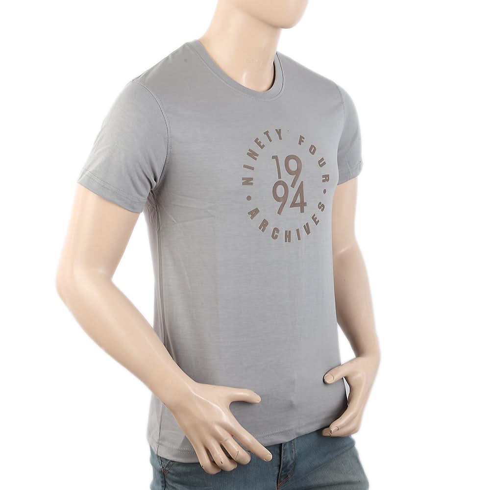 Men's Round Neck Half Sleeves T-Shirt - Grey, Men, T-Shirts And Polos, Chase Value, Chase Value