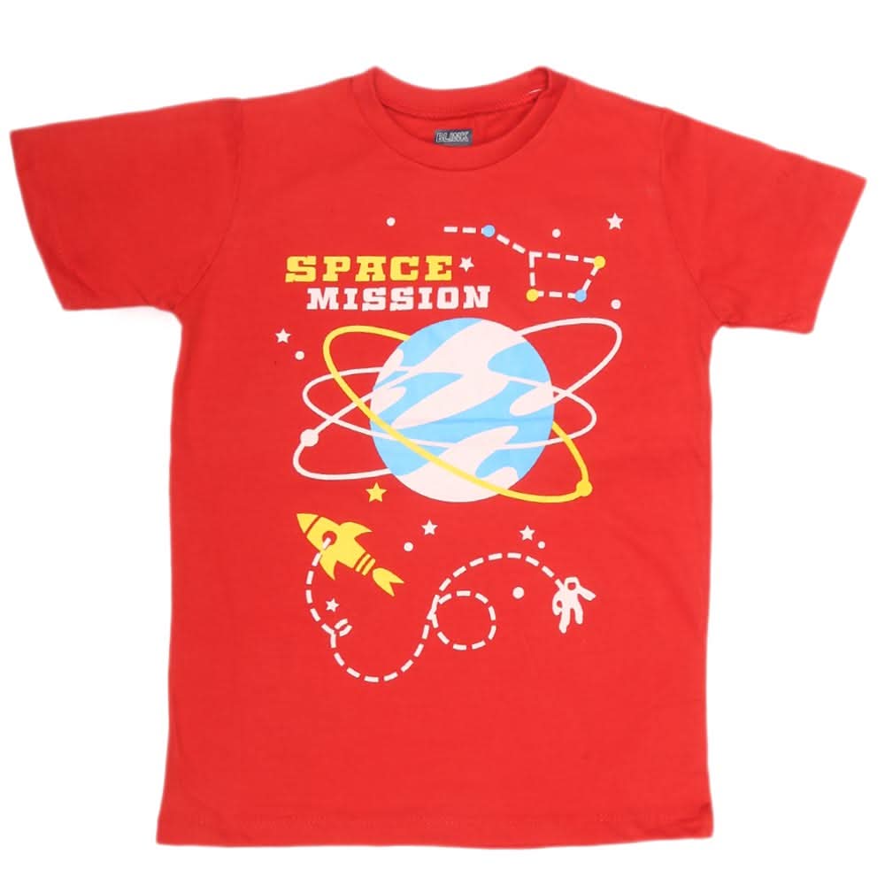 Boys Print T-Shirt - Red, Kids, Boys T-Shirts, Chase Value, Chase Value
