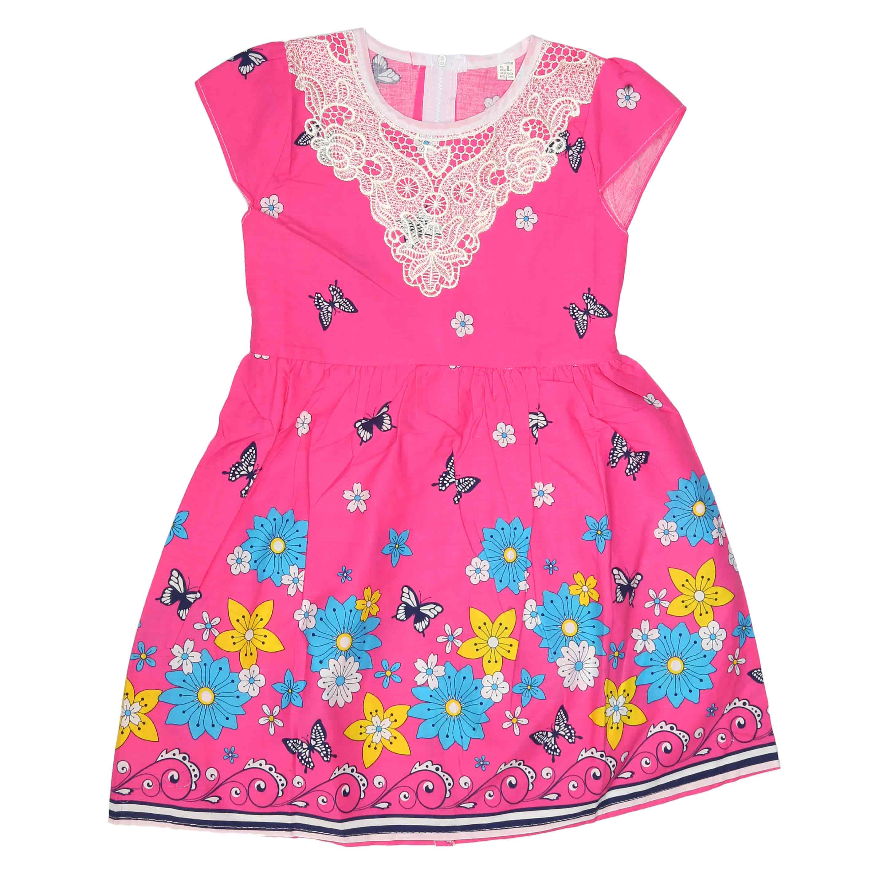 Girls Embroided Frock - Pink, Kids, Girls Frocks, Chase Value, Chase Value