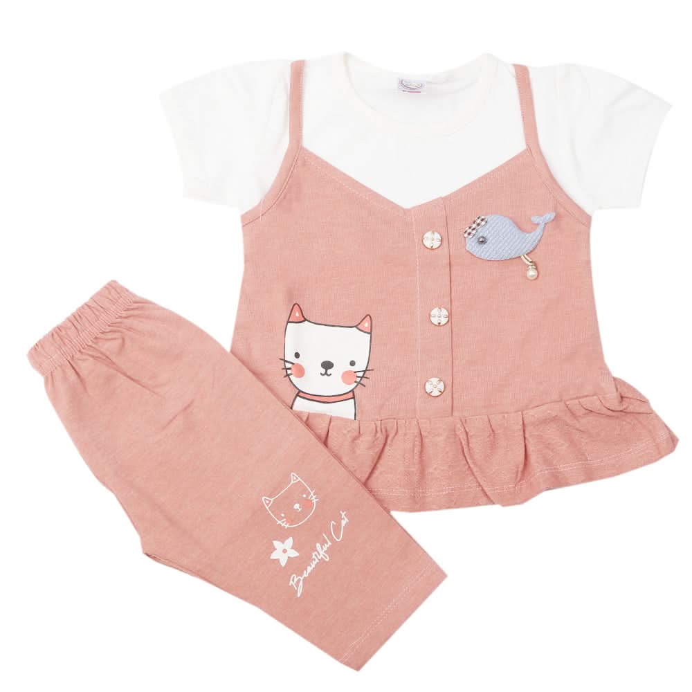 Newborn Baby Girls Suit - Tea Pink, Kids, Newborn Girls Sets And Suits, Chase Value, Chase Value