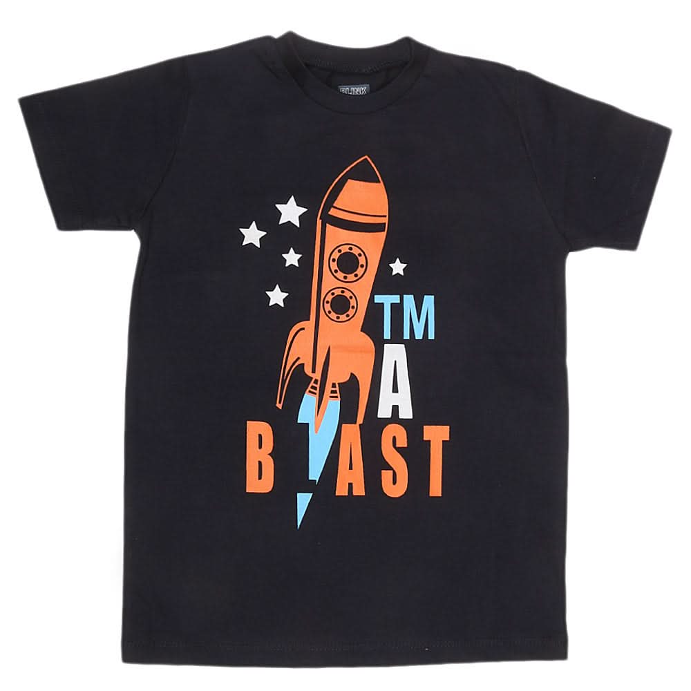 Boys Print T-Shirt - Navy Blue, Kids, Boys T-Shirts, Chase Value, Chase Value