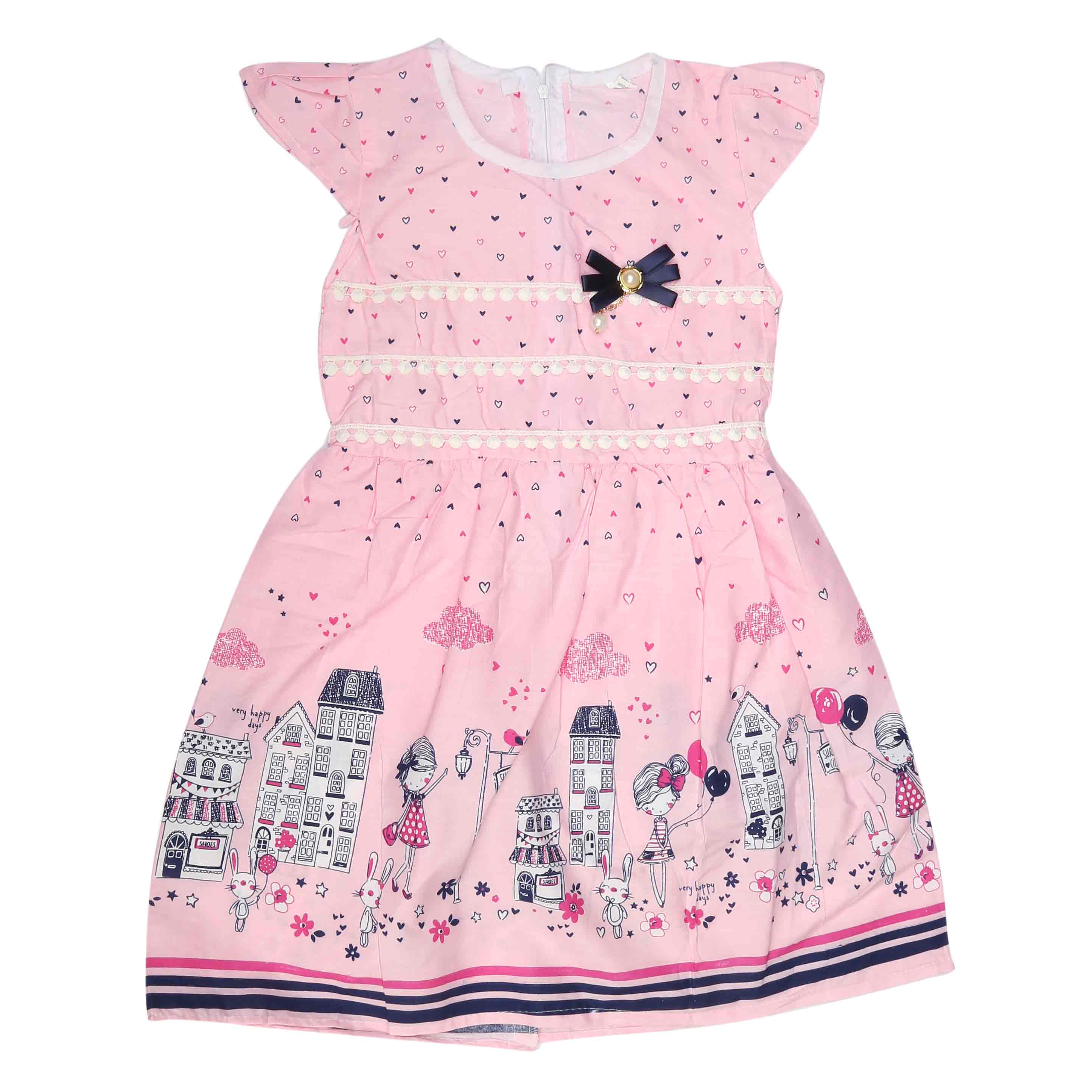 Girls Embroided Frock - Pink, Kids, Girls Frocks, Chase Value, Chase Value