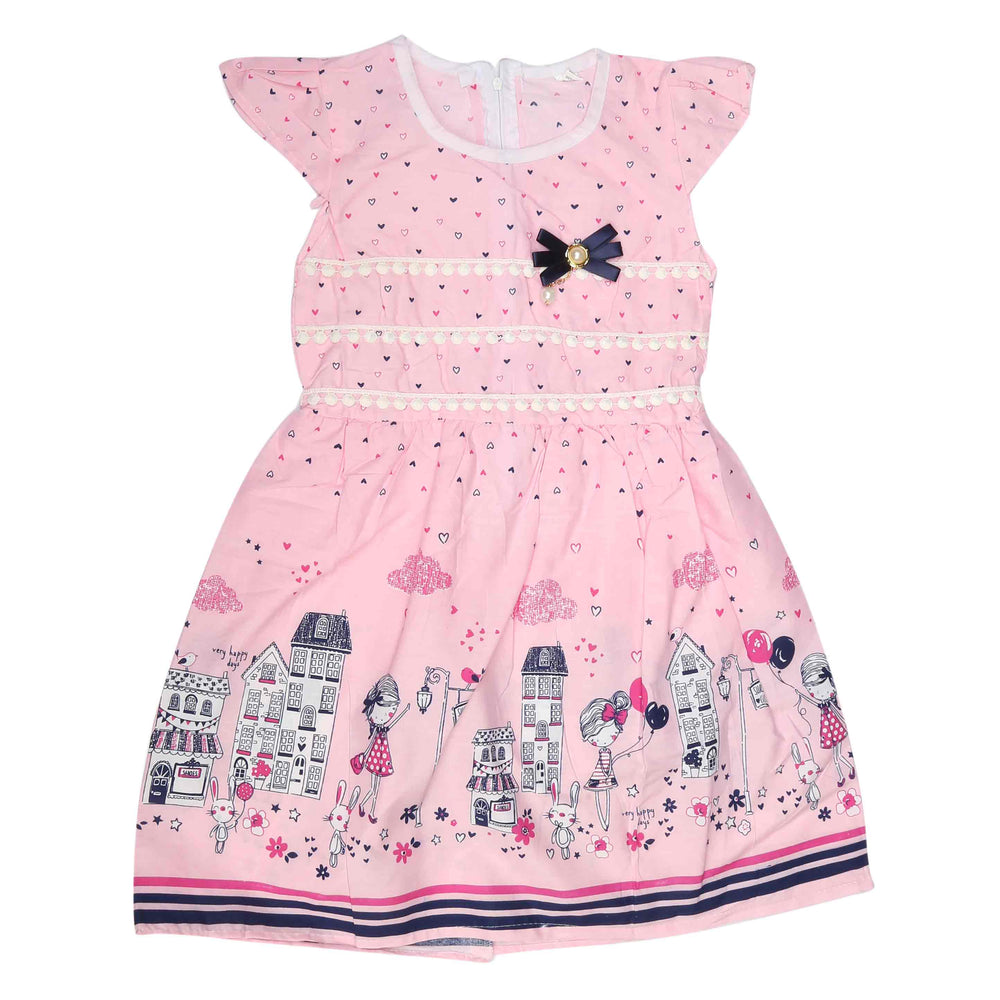 Girls Embroided Frock - Pink, Kids, Girls Frocks, Chase Value, Chase Value