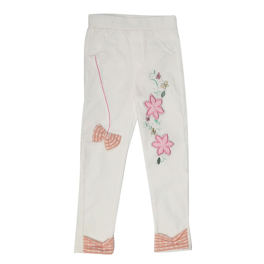 Girls Cotton Pant - White, Kids, Girls Pants And Capri, Chase Value, Chase Value