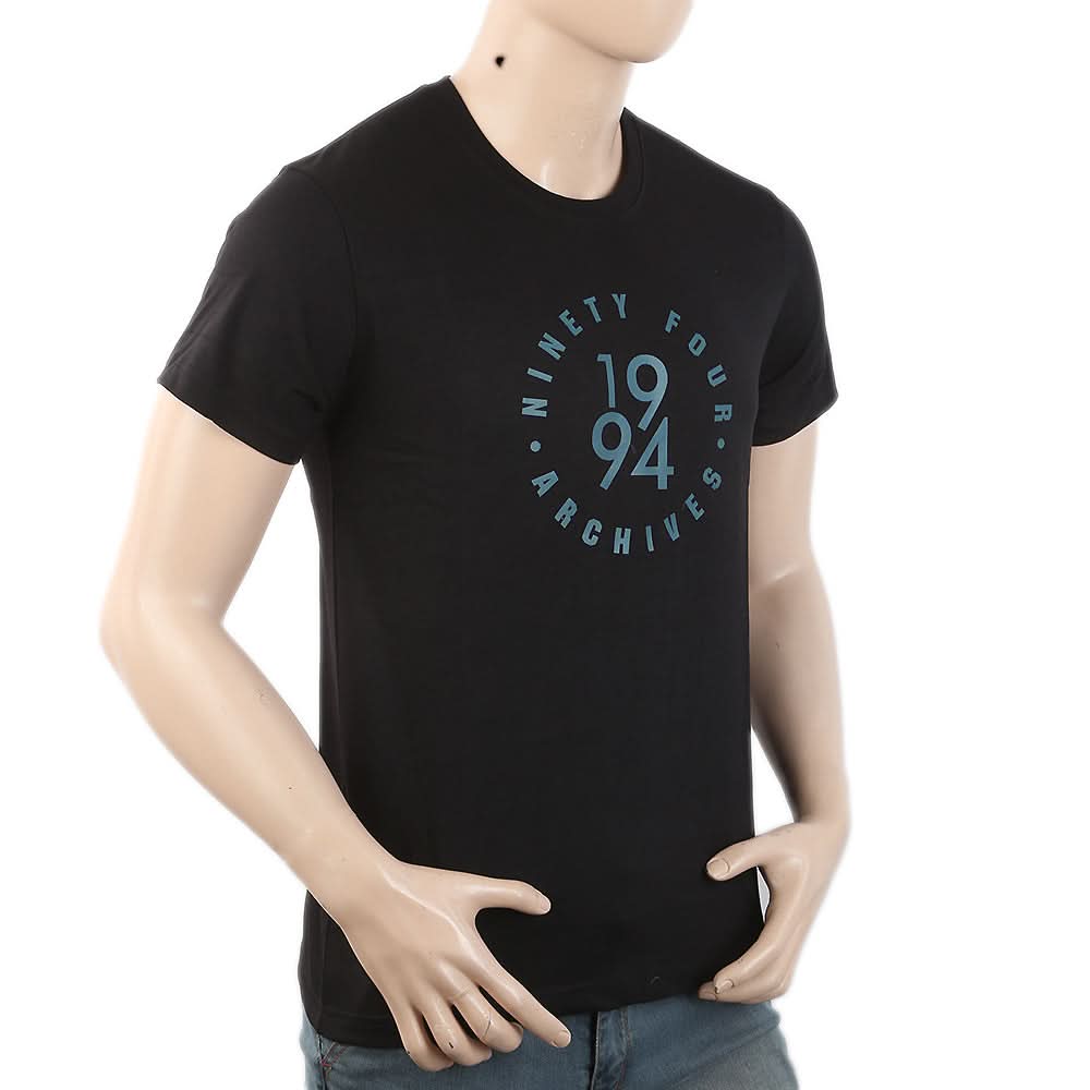 Men's Round Neck Half Sleeves T-Shirt - Black, Men, T-Shirts And Polos, Chase Value, Chase Value