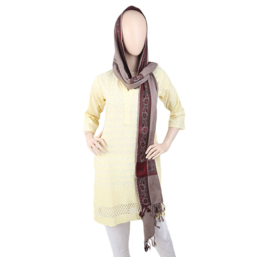 Women's 4 Border Stoler - Light Brown, Women, Shawls And Scarves, Chase Value, Chase Value
