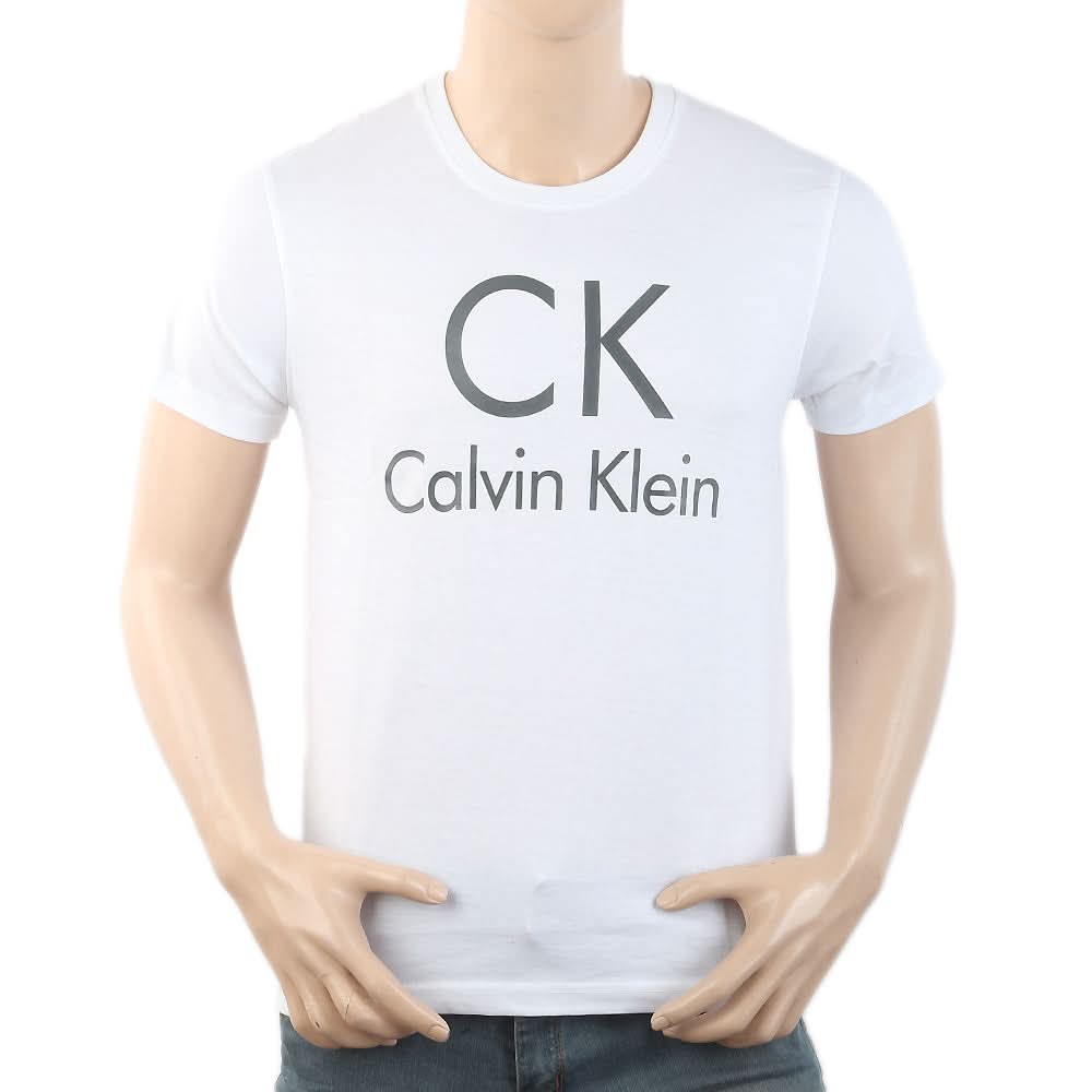 Men's Round Neck Half Sleeves T-Shirt - White, Men, T-Shirts And Polos, Chase Value, Chase Value