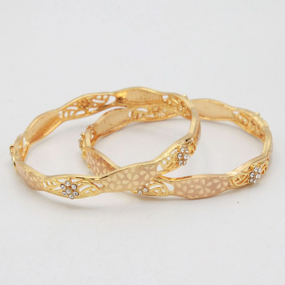Women's Stone Bangle 2 Piece Set - Golden, Women, Bangles & Bracelets, Chase Value, Chase Value
