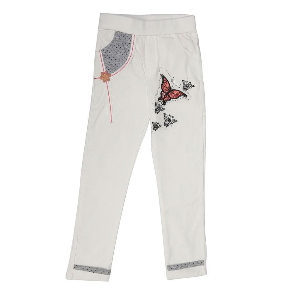 Girls Cotton Pant - White, Kids, Girls Pants And Capri, Chase Value, Chase Value