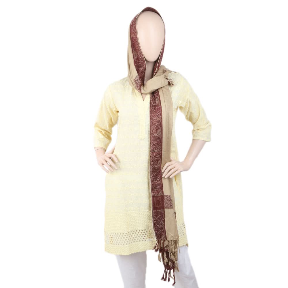 Women's 4 Border Stoler - Beige, Women, Shawls And Scarves, Chase Value, Chase Value
