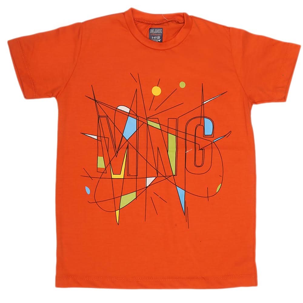 Boys Print T-Shirt - Orange, Kids, Boys T-Shirts, Chase Value, Chase Value