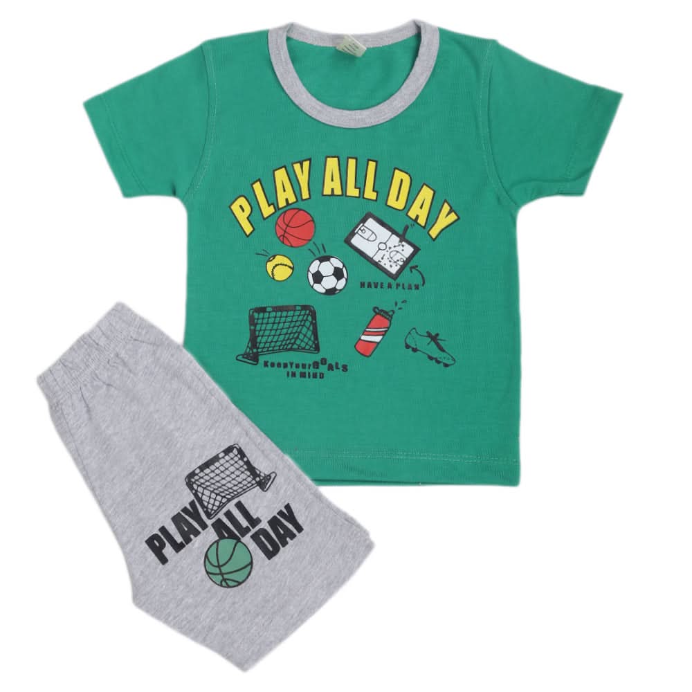 Boys Short Suit - Green, Kids, Boys Sets And Suits, Chase Value, Chase Value