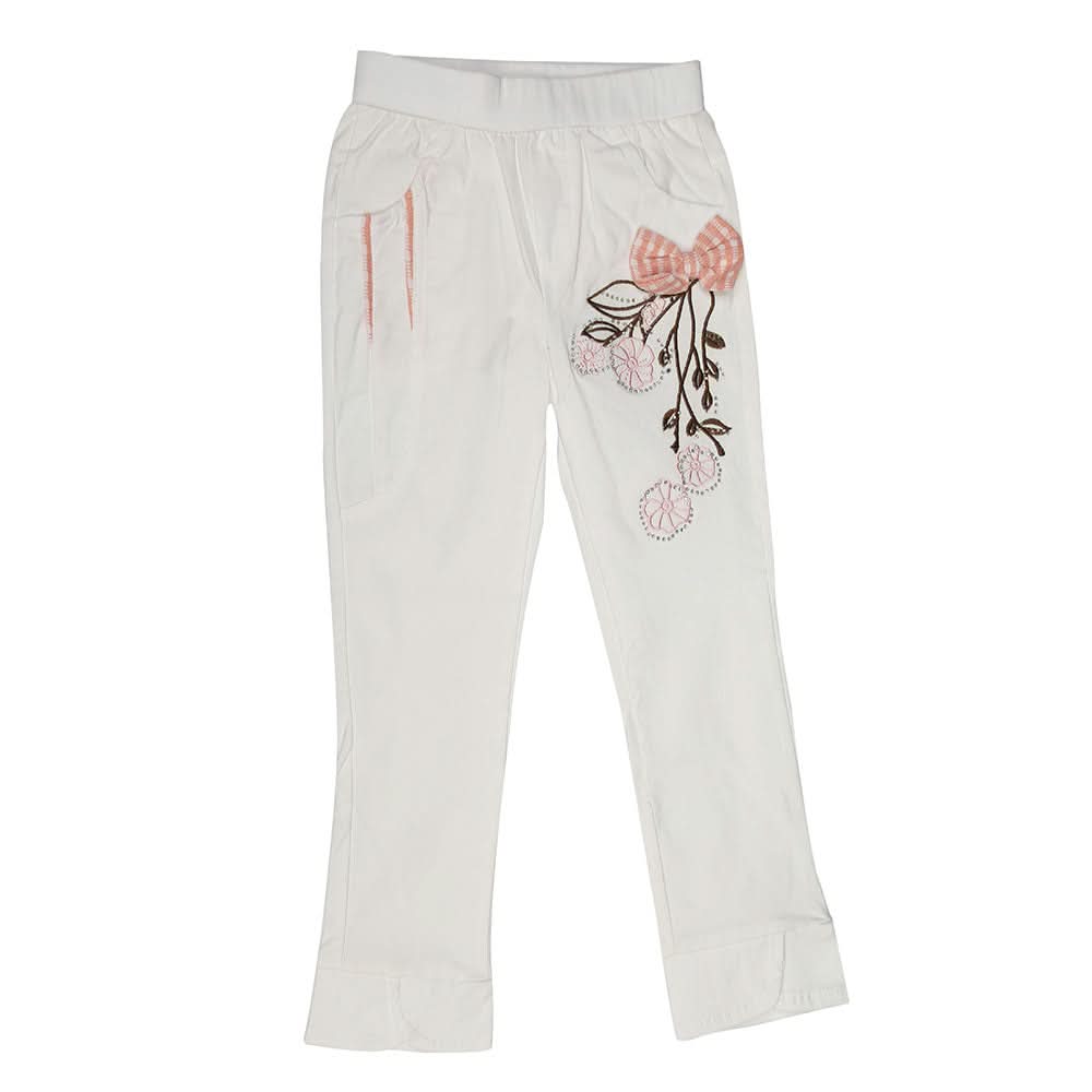 Girls Cotton Pant - White, Kids, Girls Pants And Capri, Chase Value, Chase Value