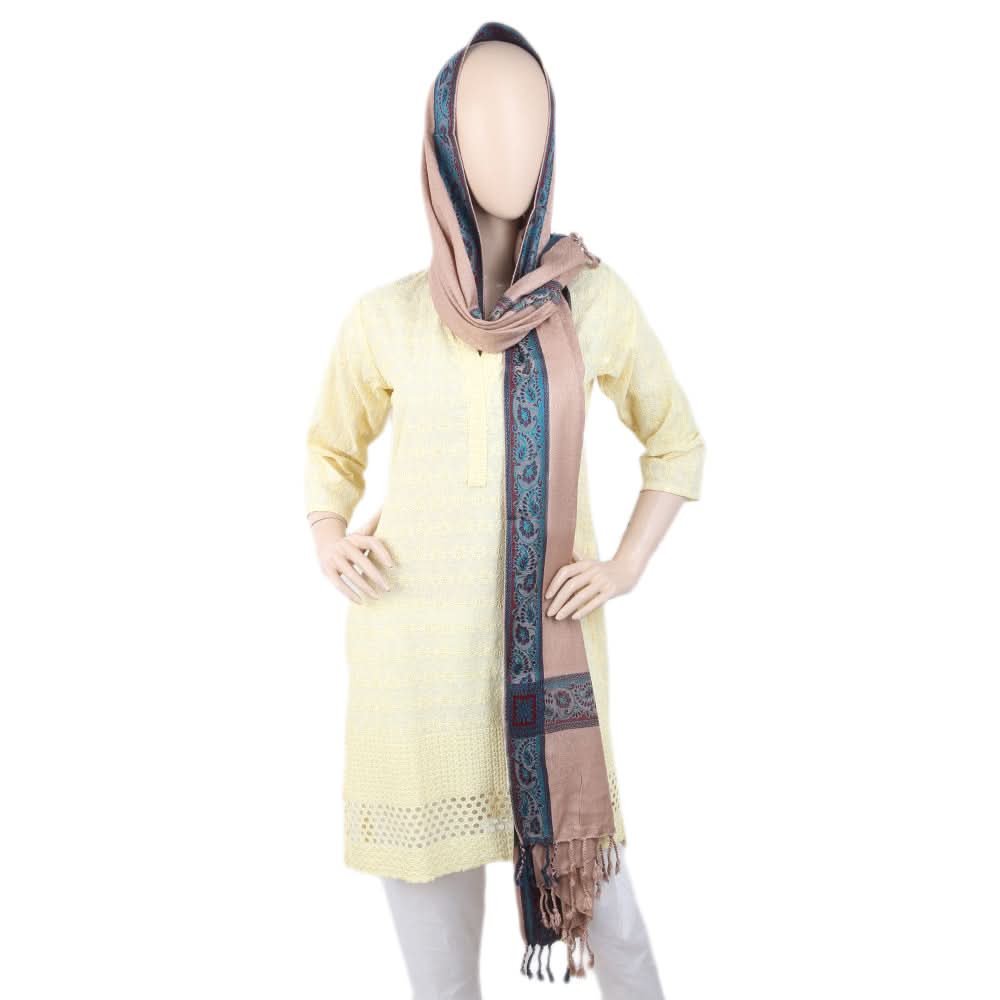 Women's 4 Border Stoler - Peach, Women, Shawls And Scarves, Chase Value, Chase Value