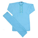 Boys Embroidered Kurta Shalwar Suit - Light Blue, Kids, Boys Shalwar Kameez, Chase Value, Chase Value