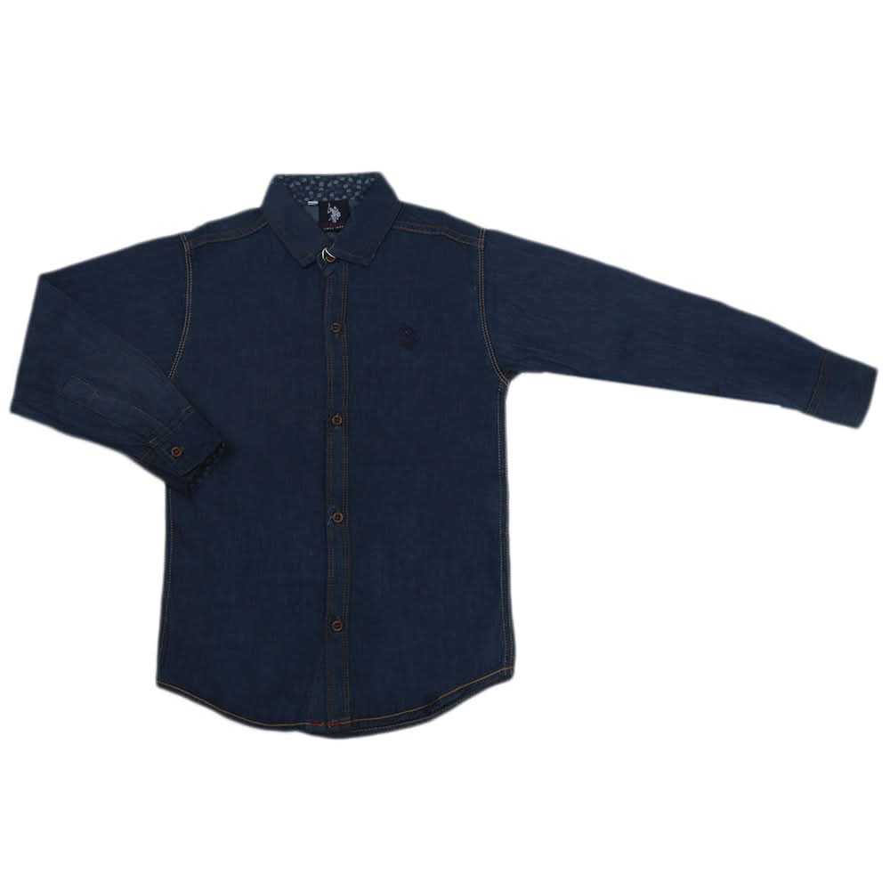 Boys Full Sleeves Casual Shirt - Denim Blue, Kids, Boys Shirts, Chase Value, Chase Value