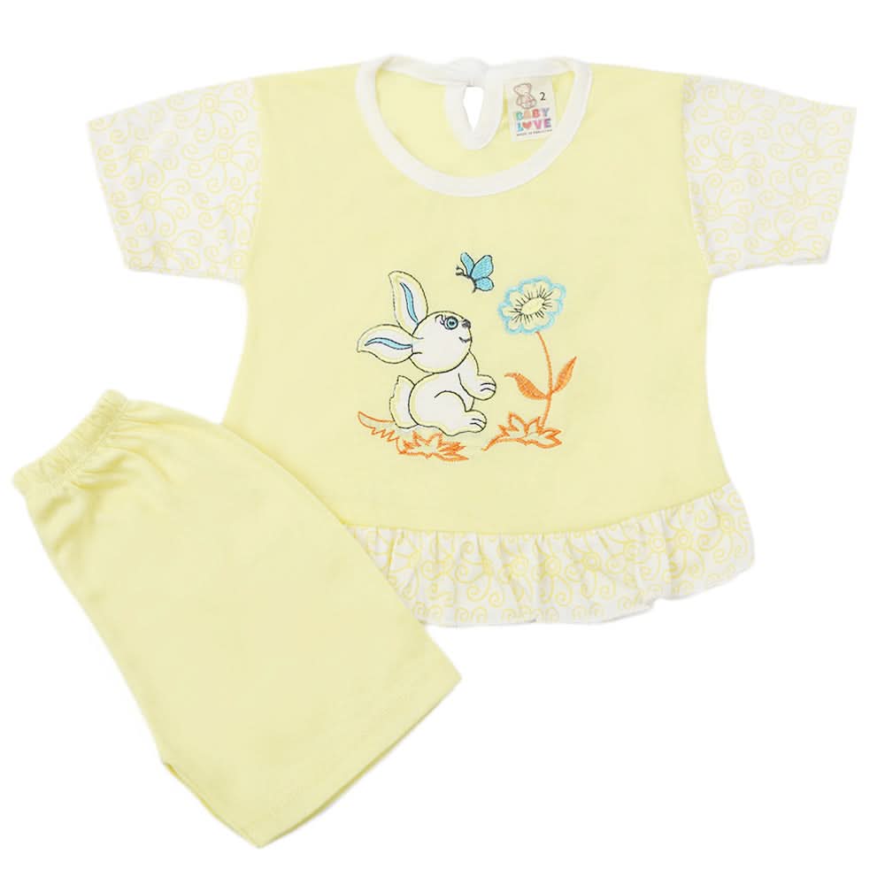 Newborn Girls Half Sleeves Suit - Lemon, Kids, Newborn Girls Sets And Suits, Chase Value, Chase Value