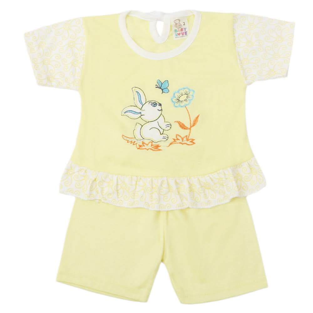 Newborn Girls Half Sleeves Suit - Lemon, Kids, Newborn Girls Sets And Suits, Chase Value, Chase Value