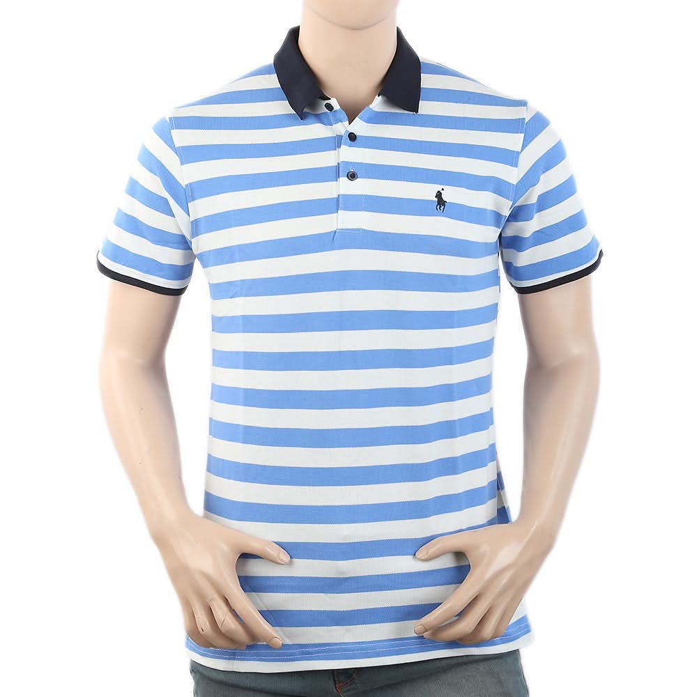 Men's Half Sleeves Polo T-Shirt - Blue, Men, T-Shirts And Polos, Chase Value, Chase Value